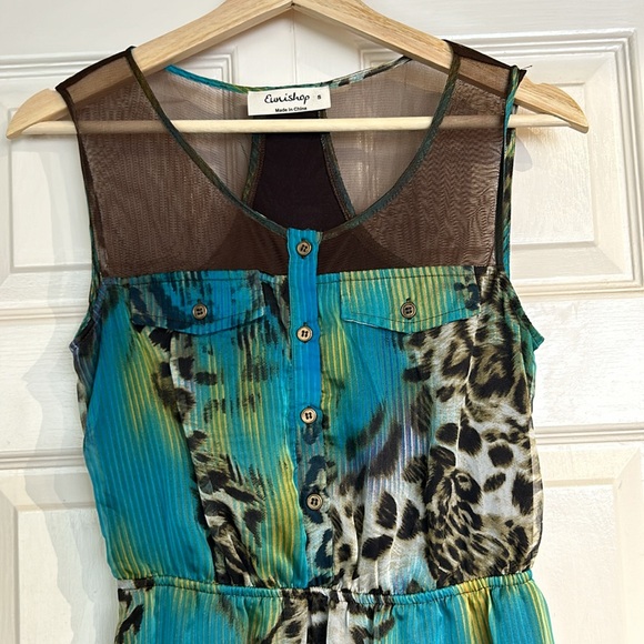 Eunishop Leopard Blue Green dress - Picture 6 of 10
